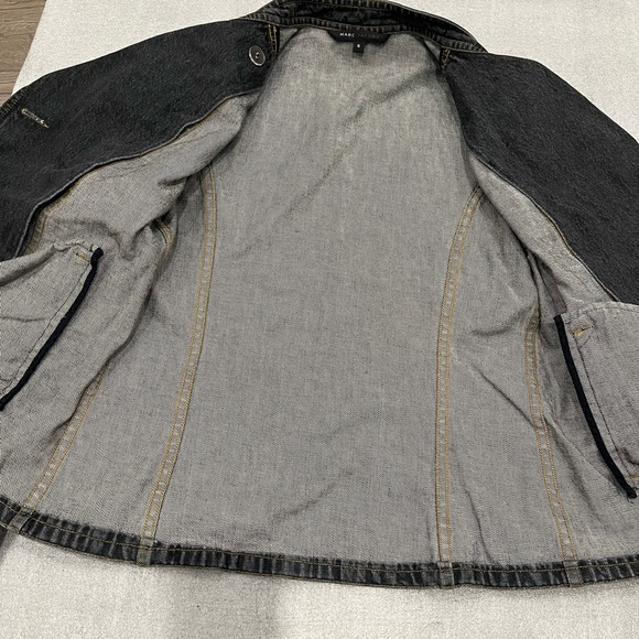 [US6]Marc Jacob’s Charcoal Denim Jacket Military Motorcycle - Picture 5 of 9